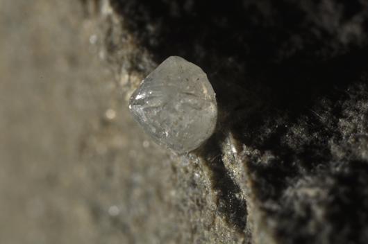 White diamond on kimberlite
